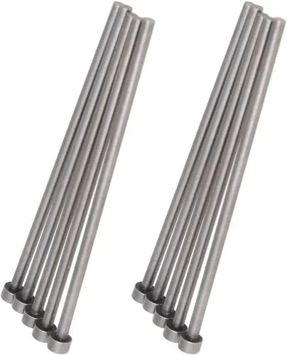 Miniatura 12 de Auniwaig 0.059 in de diámetro punta redonda de acero recto eyector Pin Punch 3.937 in largo gris plateado 20pcs