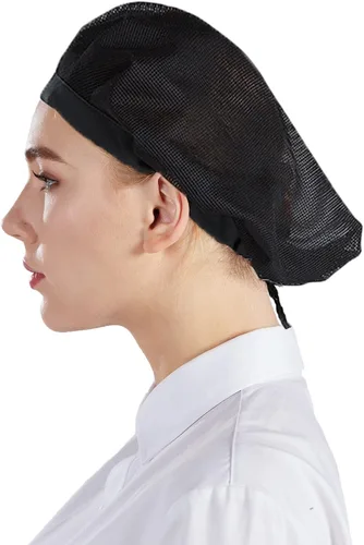 Miniatura 2 de Nanxson 3 gorras de chef CF9060 para servicio de alimentos, redes para el cabello, gorra de malla para cocinar