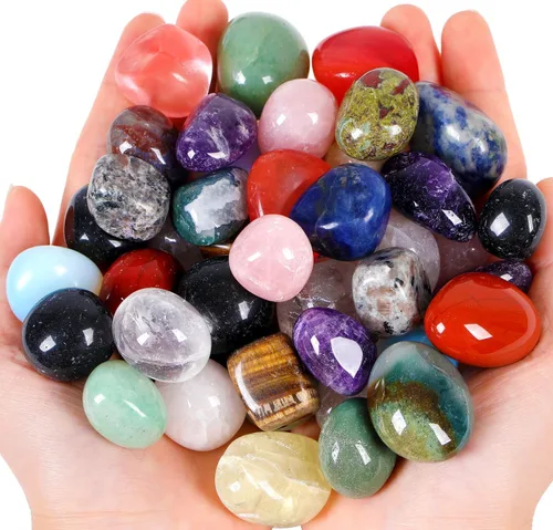Miniatura 19 de QINJIEJIE Cristales de amatista (más de 1000 quilates), piedras pulidas a granel, cristal grande, decoración curativa de Reiki, 0.6-1 pulgada, 7.05