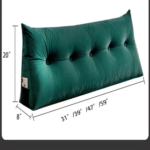 Miniatura 5 de Almohada triangular grande para cabecero beige con cuña para cama, almohada de lectura, respaldo de posicionamiento, cojín con funda extraíble