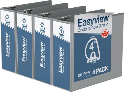 Miniatura 13 de Easyview - Carpetas prémium de 3 anillas con cubiertas transparentes y anillos en D, carpetas para escuela u oficina, 5 pulgadas, paquete de 4