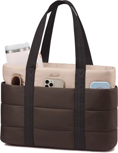 Miniatura 20 de LOVEVOOK: bolsa de mano para mujer, bolsa de trabajo grande acolchada para laptop, bolsa de viaje ligera con cremallera, regalos para mujer