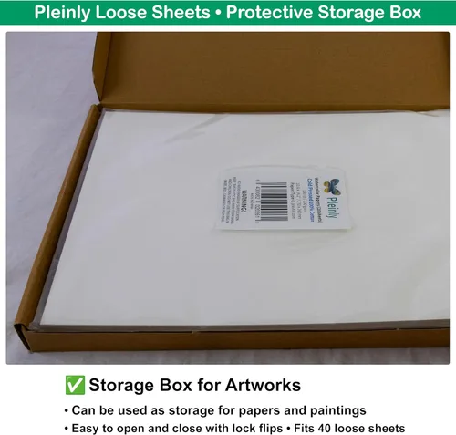 Miniatura 7 de PLEINLY Papel de acuarela 100% algodón, 40 hojas sueltas, 14 x 10 pulgadas, prensa en frío, 140 libras, relación de aspecto 3:4, papel tipo L