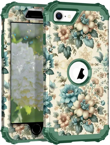 Miniatura 72 de Hocase Funda para iPhone SE 2022/2020, resistente a prueba de golpes, de plástico duro+goma de silicona, funda protectora híbrida para iPhone SE