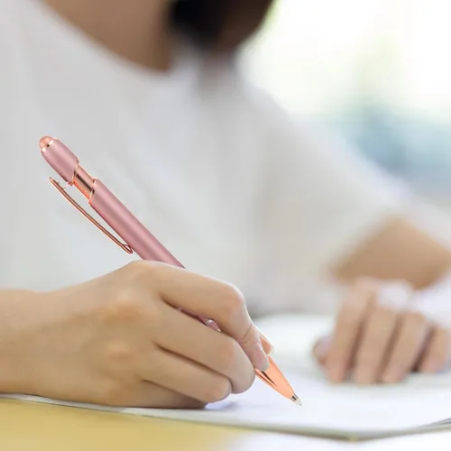 Miniatura 6 de MengRan Bolígrafos de Oro Rosa con Punta Stylus, Tinta Negra Punta Media Bolígrafos de Clic, Bolígrafo Stylus para Pantalla Táctil