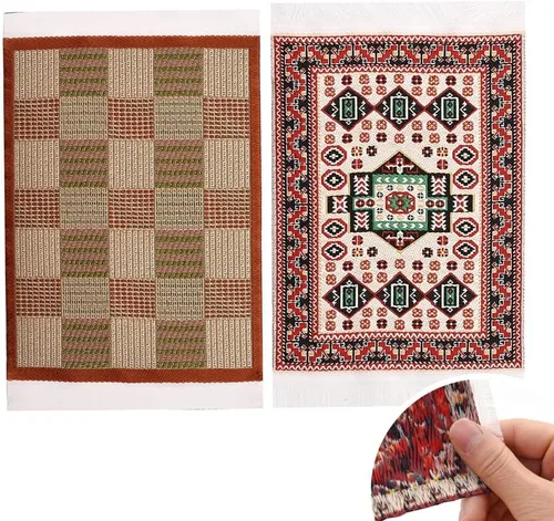 Miniatura 11 de iLAND Accesorios de casa de muñecas en miniatura vintage de alfombra para muebles de casa de muñecas en escala 1/12 y muñecas de 3 a 12 pulgadas