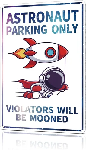 Letrero decorativo para habitación de niños, diseño de astronauta con temática de estacionamiento de astronauta, decoración de pared para habitación