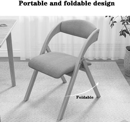 Miniatura 4 de Sillas plegables con asientos acolchados, silla de comedor cómoda para el hogar, silla de aprendizaje con respaldo cómodo individual en el balcón
