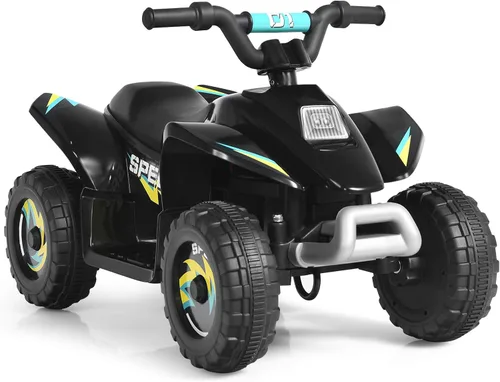 Costzon Cuatrimoto para niños, cuatrimoto eléctrico alimentado por batería de 6 V, interruptor de avance/atrás, ruedas traseras motorizadas, mini