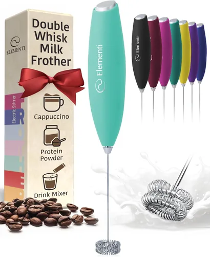 Miniatura 20 de Elementi Varita espumadora de leche, agitador eléctrico de mano fácil de usar para bebidas en polvo, batidor de café duradero y potente y varita
