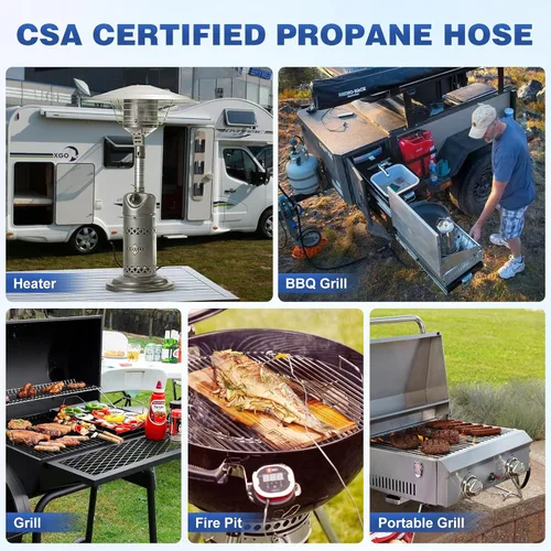 Miniatura 7 de WADEO Manguera de conexión rápida de propano de 12 pies para RV a parrilla de gas, accesorios de conexión rápida de propano para botella desechable