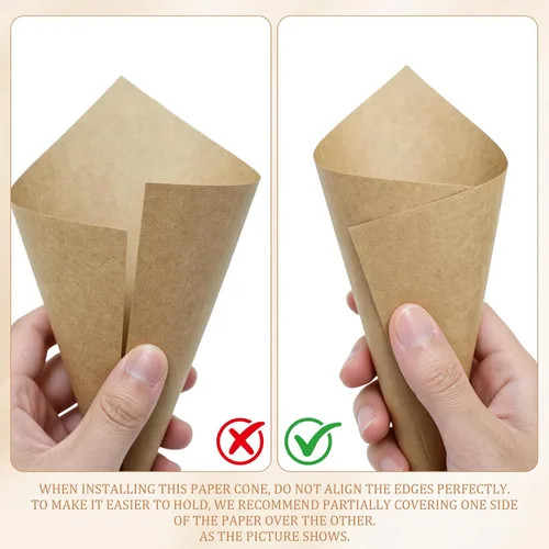 Miniatura 4 de Yalulu 50 unidades marrón/negro para recuerdos de boda, conos de papel kraft, cajas de dulces, soporte de flores de helado, decoración de mesa