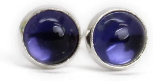 Miniatura 38 de Aretes de tuerca con piedras preciosas para mujeres y niñas, bisel redondo de 0.157 in de plata esterlina 925