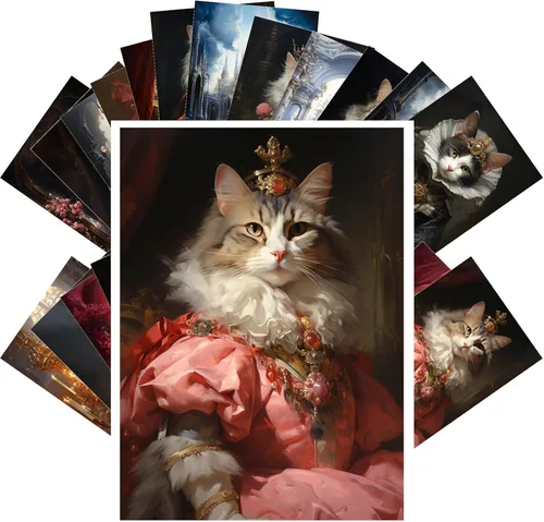Miniatura 13 de PIXILUV Postales Vintage (24 piezas de 4"x6" cada una) Edificios Siniestros y Lindos Gatos de Negocios Victorianos Postales Vintage Tarjetas