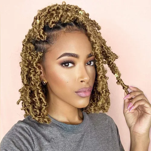 Miniatura 53 de Beyond Beauty Cabello de Ganchillo Spring Twist 90 hebras 8 pulgadas Spring Twists Esponjosas Trenzado, Trenzas de Ganchillo Spring Twist Bomb Twist
