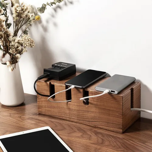 Miniatura 2 de Caja de organización de cables, caja grande de cables y organizador de cables para línea eléctrica, organizador de cajas de cables de madera y caja
