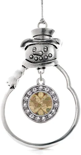 Miniatura 25 de Inspired Silver - Roller Queen - Adorno de Navidad plateado - Adorno circular para árbol de Navidad con circonita cúbica - Decoración colgante