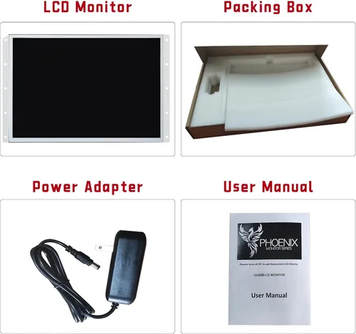 Miniatura 6 de UNICO Monitor de la arcada de 26 pulgadas, monitor del juego del LCD del ratio 4:3 para la máquina de la arcada de HDMI/VGA/CGA/EGA