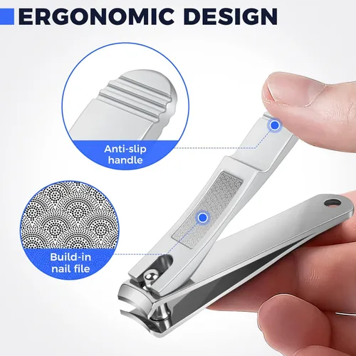 Miniatura 3 de DRMODE Cortaúñas de dedo para adultos, paquete de 2 cortaúñas grandes y pequeños, juego de cortaúñas para hombres y mujeres, cortaúñas afiladas