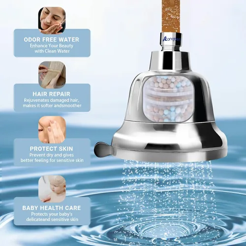 Miniatura 7 de Cabezal de ducha filtrado, cabezal de ducha suavizante de agua, filtro de ducha para eliminar agua dura, reduce las impurezas, cloro y sustancias