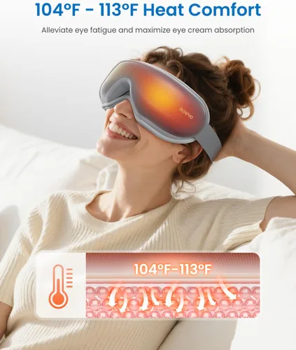 Miniatura 2 de RENPHO - Masajeador de ojos con calor y música Bluetooth, máquina recargable para el cuidado de los ojos con 5 modos, relaja y reduce la tensión