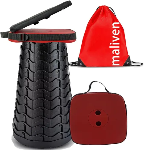 Miniatura 10 de Taburete plegable con asiento acolchado, taburete plegable portátil fácil de transportar para adultos, taburete plegable rápido resistente con bolsa