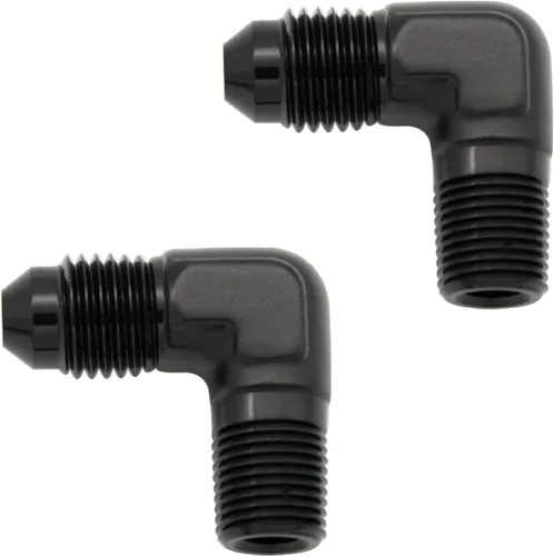 Miniatura 40 de Adaptador de tubo de manguera de combustible de aluminio recto 16AN acampanado a 3/4" NPT macho Unión de rosca negro