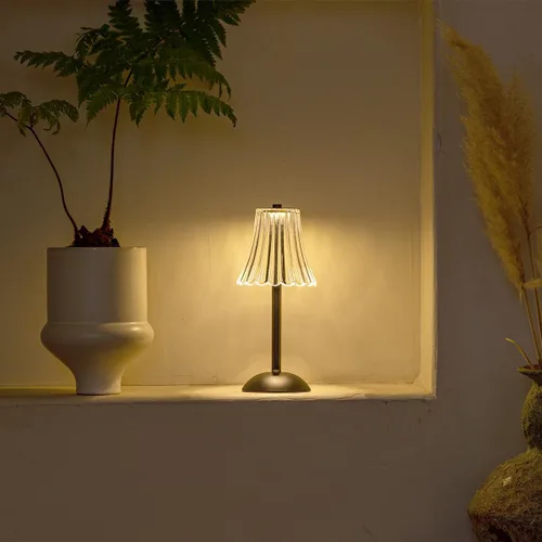 Miniatura 2 de HEQET Lámparas de mesa inalámbricas para el hogar, mesa, comedor, lámparas recargables doradas, lámpara de mesa LED de latón portátil