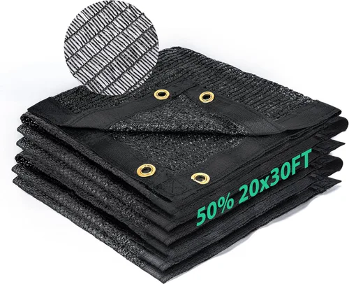 Miniatura 25 de Kesfitt Tela de sombra 70% para jardín, red resistente de 10 x 20 pies, lona de malla con material de polietileno de alta densidad y ojales