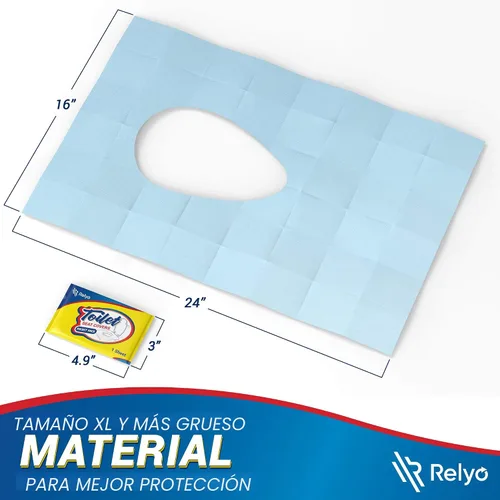 Miniatura 2 de Relyo Paquete de 20 fundas desechables XL para asiento de inodoro, impermeables, con pestañas adhesivas para adultos, niños y niños, viajes, baños