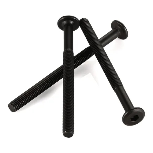 Miniatura 6 de Tornillos avellanados de cabeza plana M8-0.049 x 2.953 in para muebles, silla, mesa, escritorio, cuna, acero al carbono, óxido negro, rosca parcial