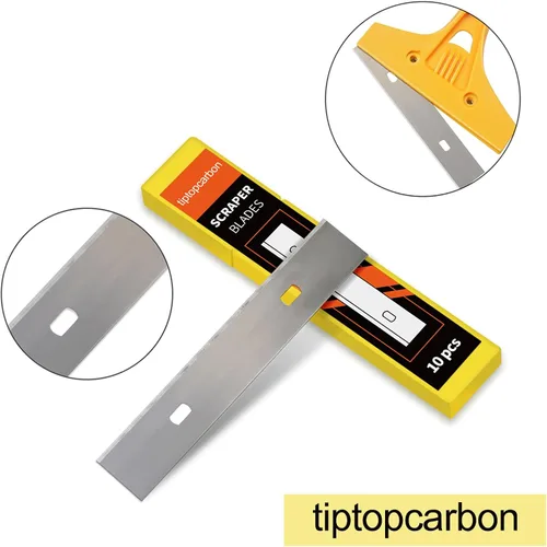 Miniatura 4 de Cuchillas raspadoras de 4 pulgadas, 60 piezas de repuesto de acero inoxidable para rascador para quitar papel tapiz de vinilos adhesivos