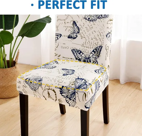 Miniatura 5 de HAOYONG Funda para Silla de Comedor con Estampado, Funda Desmontable Lavable para Silla Parsons, Protector de Asiento Desmontable para Comedor, 15