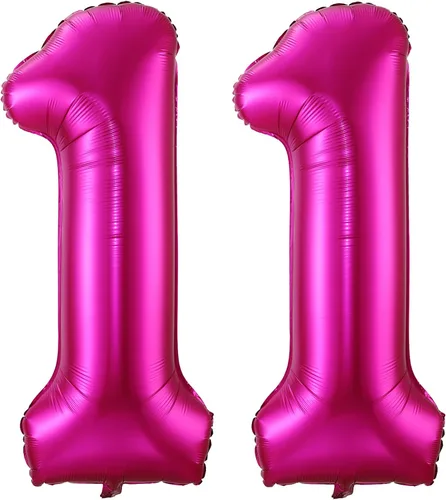 Miniatura 8 de Globo de cumpleaños de 40 pulgadas de color rosa intenso con el número 0, globos grandes de Mylar para fiesta de cumpleaños, aniversario, festival