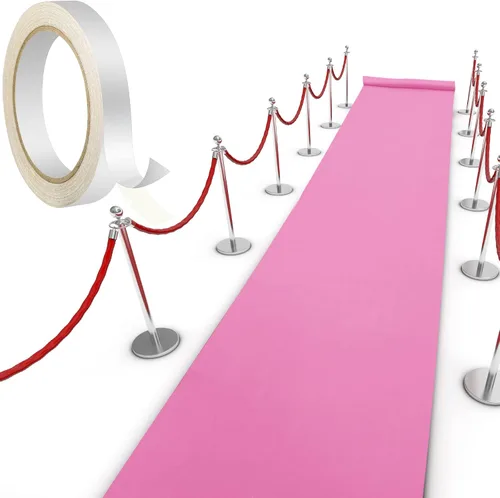 Miniatura 16 de Shappy Alfombra negra para fiesta, 1.94 oz/m², para baile de graduación, con cinta adhesiva, alfombra de pasillo para eventos, graduados, bodas