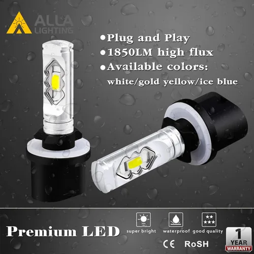 Miniatura 6 de Alla Lighting Bombillas LED antiniebla de 3800 lm 899 880, base PG13 superbrillante 884 885 887 893 H27 H32, ETI 56-SMD (amarillo dorado de 3000 K)