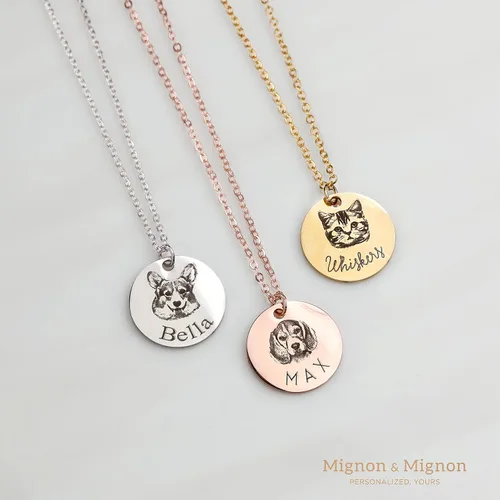 Miniatura 2 de Collar MignonandMignon LCN-AP personalizable, joyería con diseño de gato y perro, portaretratos, regalo único.
