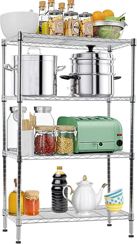 Miniatura 16 de Estantería de alambre de metal de 5 niveles para aperitivos, estante de almacenamiento ajustable en altura con certificación NSF, estantes de Cromo