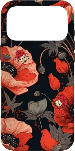 Miniatura 21 de Funda para iPhone 11 Poppy Flower Ladybug Red & Black