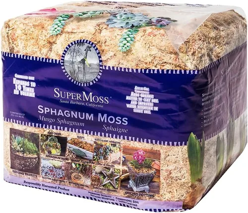 Miniatura 11 de SuperMoss (22306) Musgo Sphagnum, fibra de larga duración superior retención de agua para orquídeas y plantas de vivero, 4 onzas de color blanco