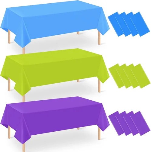 Miniatura 15 de Paquete de 12 manteles de plástico para baby shower de vaquero para mesas rectangulares, funda de mesa desechable con estampado de vaca, mantel