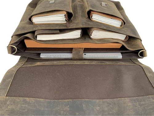 Miniatura 5 de KomalC Maletín de cuero de 18 pulgadas para computadora portátil, bolsas de mensajero para hombres y mujeres, la mejor bolsa de oficina