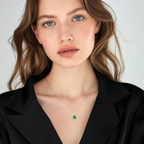 Miniatura 3 de FANCIME Birthstone Necklace for Women Round Cubic Zirconia Necklace S925 Sterling Silver full Love Birthday Gifts for Mom Women