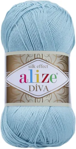 Miniatura 19 de Alize Diva Silk Effect 100% hilo acrílico de microfibra, 1 madejas de bola de 3.53 oz 383yds color (1 - crema)