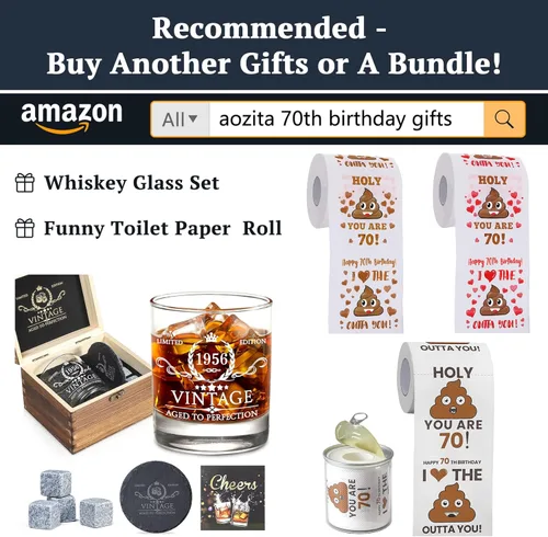Miniatura 2 de Regalos de 70 cumpleaños para hombres, juego de vasos de whisky, decoraciones de cumpleaños de 70 años, suministros para fiesta, aniversario de 70