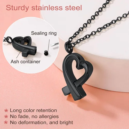 Miniatura 250 de FindChic Collares personalizados con urna para cenizas, barra vertical, gato, luna, reloj de arena, garra de perro, acero inoxidable, chapado en oro