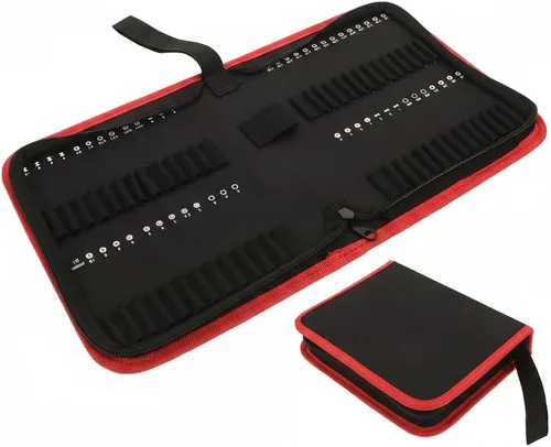 Housoutil Estuche organizador de brocas, bolsa de herramientas con cremallera Oxford con capacidad para 55 brocas, bolsa de almacenamiento portátil