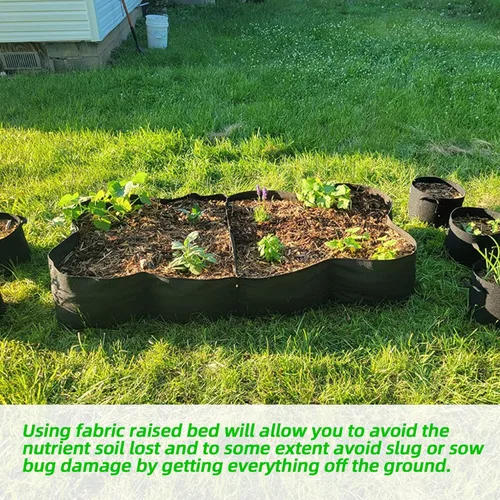 Miniatura 4 de CJGQ Cama de jardín elevada de tela, bolsas de cultivo de plantas de 128 galones, 8 rejillas, 3 x 6 pies, macetas elevadas para cultivar verduras