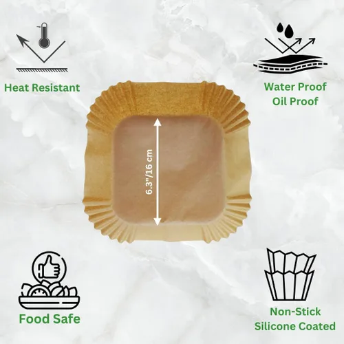 Miniatura 2 de Forros de papel pergamino desechables para freidora de aire, antiadherentes, aptos para alimentos, impermeables, a prueba de aceite, accesorios