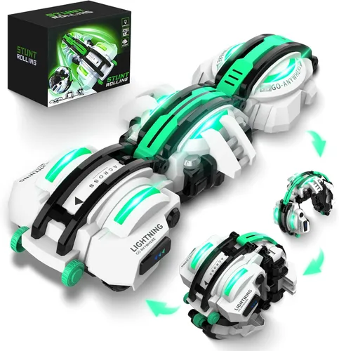Miniatura 8 de BAZADER Coche RC con luces LED – Juguete de rollo de 360° con control remoto, cumpleaños para niños de 7, 8, 9, 10, 11 años, 2 baterías a partir